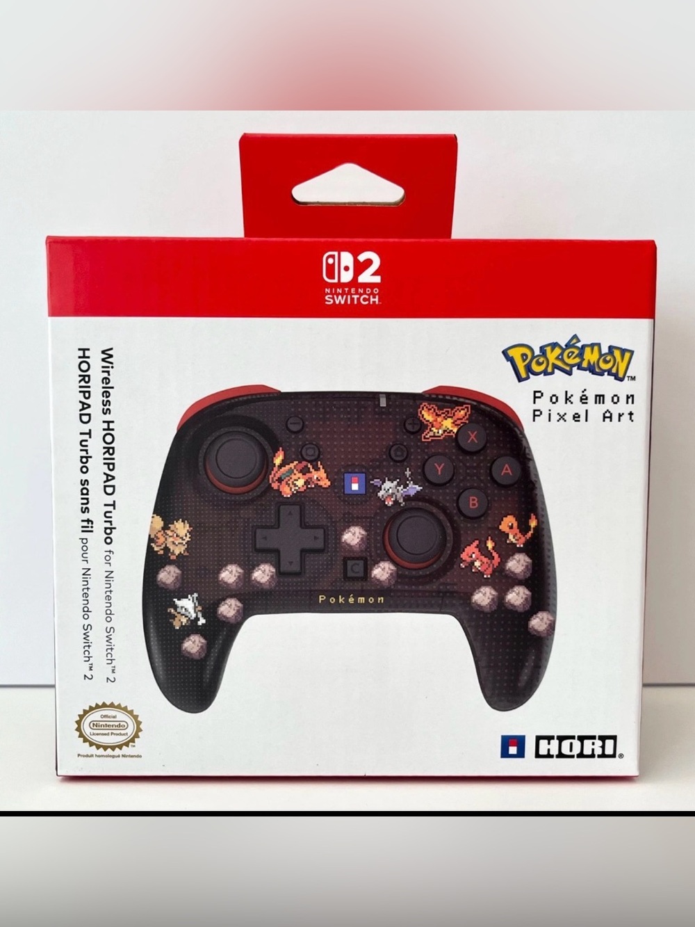 HORI Pokémon Pixel Art Wireless Controller for Nintendo Switch - Black/Red